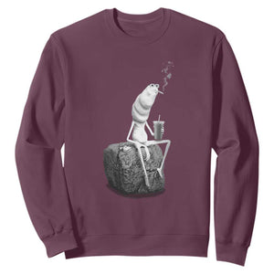 Marcus The Worm Diet Coke Sweatshirt Funny Drinking and Smoking Meme TS14 Maroon Print Your Wear