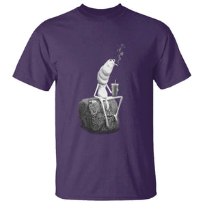 Marcus The Worm Drinking Iced Coffee Meme T Shirt TS14 Purple Print Your Wear