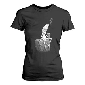 Marcus The Worm Drinking Iced Coffee Meme T Shirt For Women TS14 Black Print Your Wear