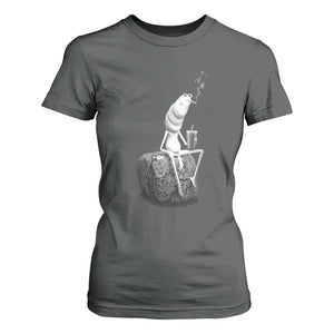 Marcus The Worm Drinking Iced Coffee Meme T Shirt For Women TS14 Dark Heather Print Your Wear