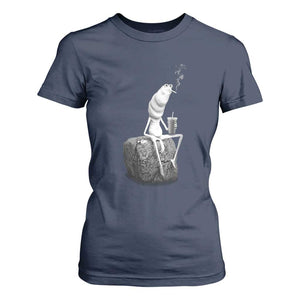 Marcus The Worm Drinking Iced Coffee Meme T Shirt For Women TS14 Navy Print Your Wear