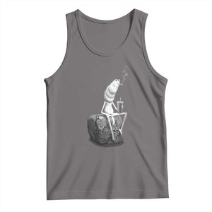 Marcus The Worm Drinking Iced Coffee Meme Tank Top TS14 Deep Heather Print Your Wear