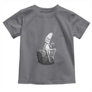 Marcus The Worm Drinking Iced Coffee Meme Toddler T Shirt TS14 Charcoal Print Your Wear