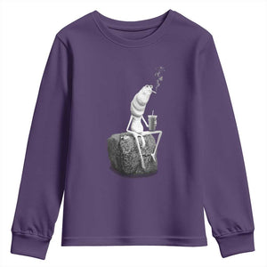 Marcus The Worm Diet Coke Youth Sweatshirt Funny Drinking and Smoking Meme TS14 Purple Print Your Wear