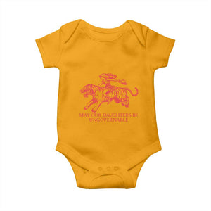 May Our Daughters Be Ungovernable Baby Onesie Vintage Cowgirl Hell Cat Women Empowerment TS14 Gold Print Your Wear