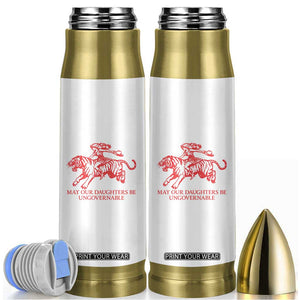 May Our Daughters Be Ungovernable Bullet Tumbler Vintage Cowgirl Hell Cat Women Empowerment TS14 White Print Your Wear