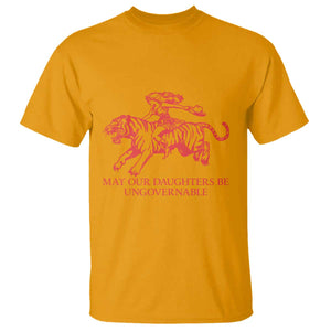 May Our Daughters Be Ungovernable T Shirt Vintage Cowgirl Hell Cat Women Empowerment TS14 Gold Print Your Wear