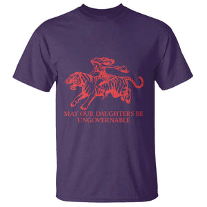 May Our Daughters Be Ungovernable T Shirt Vintage Cowgirl Hell Cat Women Empowerment TS14 Purple Print Your Wear