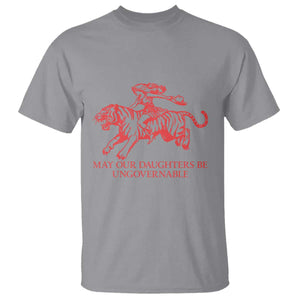 May Our Daughters Be Ungovernable T Shirt Vintage Cowgirl Hell Cat Women Empowerment TS14 Sport Gray Print Your Wear