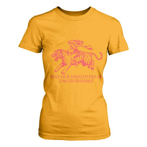 May Our Daughters Be Ungovernable T Shirt For Women Vintage Cowgirl Hell Cat Women Empowerment TS14 Gold Print Your Wear