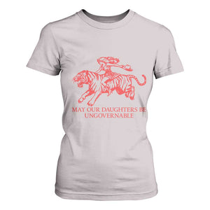 May Our Daughters Be Ungovernable T Shirt For Women Vintage Cowgirl Hell Cat Women Empowerment TS14 Ice Gray Print Your Wear
