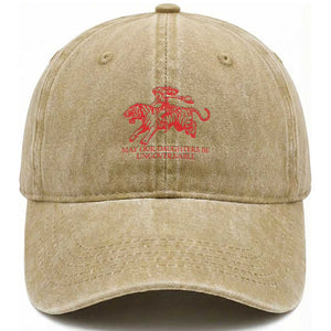 May Our Daughters Be Ungovernable Washed Cotton Baseball Cap Vintage Cowgirl Hell Cat Women Empowerment TS14 Print Your Wear