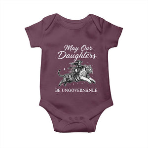 May Our Daughters Be Ungovernable Baby Onesie Cowgirl Western Cowgirl Hell Cat Women's Rights TS14 Maroon Print Your Wear