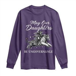 May Our Daughters Be Ungovernable Long Sleeve Shirt Cowgirl Western Cowgirl Hell Cat Women's Rights TS14 Purple Print Your Wear
