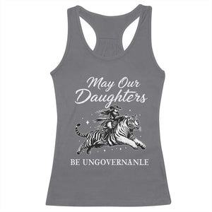 May Our Daughters Be Ungovernable Racerback Tank Top Cowgirl Western Cowgirl Hell Cat Women's Rights TS14 Charcoal Print Your Wear
