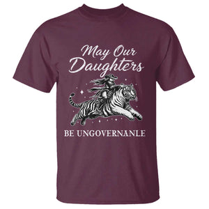 May Our Daughters Be Ungovernable T Shirt Cowgirl Western Cowgirl Hell Cat Women's Rights TS14 Maroon Print Your Wear