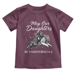 May Our Daughters Be Ungovernable Toddler T Shirt Cowgirl Western Cowgirl Hell Cat Women's Rights TS14 Maroon Print Your Wear
