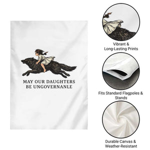 May Our Daughters Be Ungovernable Garden Flag Girl Riding Wolf Activist Feminist Protest TS14 Print Your Wear