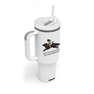 May Our Daughters Be Ungovernable Tumbler With Handle Girl Riding Wolf Activist Feminist Protest TS14 Print Your Wear