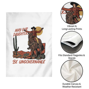 May Our Daughters Be Ungovernable Garden Flag Retro Cowgirl Western Feminist Protest TS14 Print Your Wear