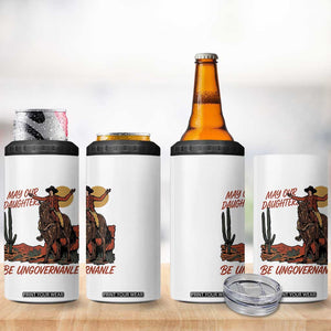May Our Daughters Be Ungovernable 4 in 1 Can Cooler Tumbler Retro Cowgirl Western Feminist Protest TS14 Print Your Wear
