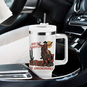 May Our Daughters Be Ungovernable Tumbler With Handle Retro Cowgirl Western Feminist Protest TS14 Print Your Wear