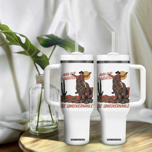 May Our Daughters Be Ungovernable Tumbler With Handle Retro Cowgirl Western Feminist Protest TS14 Print Your Wear