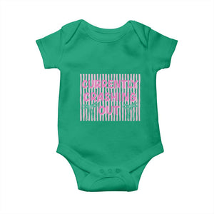 Currently Crashing Out Baby Onesie Coquette Pink Bow Sarcastic Funny Quote TS14 Irish Green Print Your Wear
