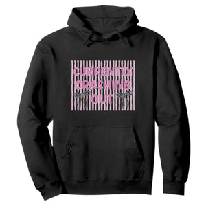Currently Crashing Out Hoodie Coquette Pink Bow Sarcastic Funny Quote TS14 Black Print Your Wear