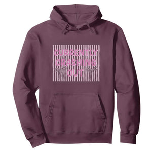 Currently Crashing Out Hoodie Coquette Pink Bow Sarcastic Funny Quote TS14 Maroon Print Your Wear