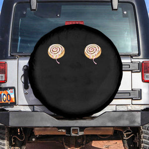 Funny Cinnamon Roll Spare Tire Cover Double Bakery Meme TS14 No hole Black Print Your Wear