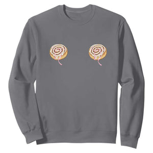 Funny Cinnamon Roll Sweatshirt Double Bakery Meme TS14 Charcoal Print Your Wear