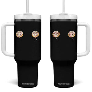 Funny Cinnamon Roll Tumbler With Handle Double Bakery Meme TS14 One Size: 40 oz Black Print Your Wear