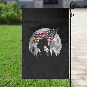 Bigfoot Drinking Beer 4th of July Garden Flag Sasquatch Hiking Moon American Flag TS14 Print Your Wear