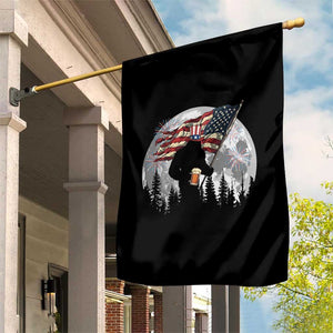 Bigfoot Drinking Beer 4th of July Garden Flag Sasquatch Hiking Moon American Flag TS14 Print Your Wear