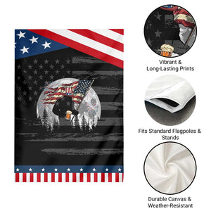 Bigfoot Drinking Beer 4th of July Patriotic Garden Flag Sasquatch Hiking Moon American Flag TS14 Print Your Wear