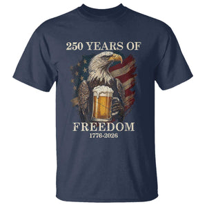 250 Years Of Freedom T Shirt Bald Eagle Drinking Beer American Flag TS14 Navy Print Your Wear