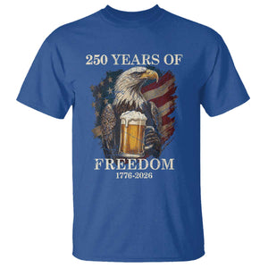 250 Years Of Freedom T Shirt Bald Eagle Drinking Beer American Flag TS14 Royal Blue Print Your Wear
