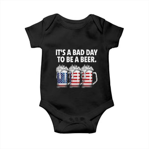 Beer American Flag 4th of July Baby Onesie Bad Day to Be A Beer TS14 Black Print Your Wear