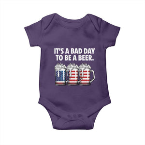 Beer American Flag 4th of July Baby Onesie Bad Day to Be A Beer TS14 Purple Print Your Wear