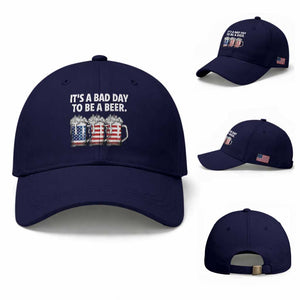 Beer American Flag 4th of July Baseball Cap Bad Day to Be A Beer TS14 Baseball Cap Universal Fit Dark Blue Print Your Wear