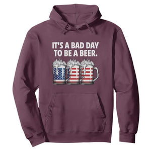 Beer American Flag 4th of July Hoodie Bad Day to Be A Beer TS14 Maroon Print Your Wear