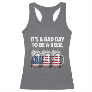 Beer American Flag 4th of July Racerback Tank Top Bad Day to Be A Beer TS14 Charcoal Print Your Wear