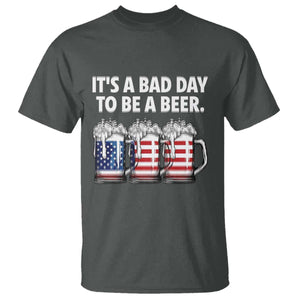 Beer American Flag 4th of July T Shirt Bad Day to Be A Beer TS14 Dark Heather Print Your Wear