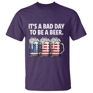 Beer American Flag 4th of July T Shirt Bad Day to Be A Beer TS14 Purple Print Your Wear