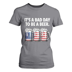 Beer American Flag 4th of July T Shirt For Women Bad Day to Be A Beer TS14 Charcoal Print Your Wear