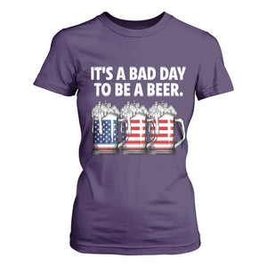Beer American Flag 4th of July T Shirt For Women Bad Day to Be A Beer TS14 Purple Print Your Wear