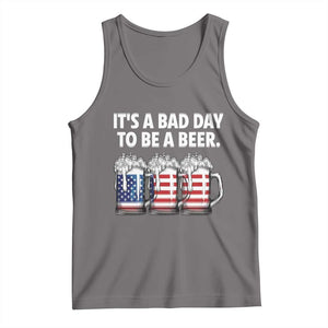 Beer American Flag 4th of July Tank Top Bad Day to Be A Beer TS14 Deep Heather Print Your Wear
