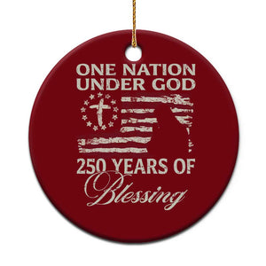 250th Anniversary USA Ceramic Ornament One Nation Under God 250 Years Of Blessing TS14 1pc Red Print Your Wear