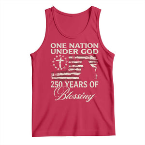 250th Anniversary USA Tank Top One Nation Under God 250 Years Of Blessing TS14 Red Print Your Wear